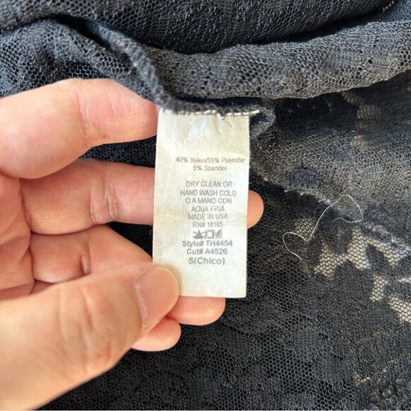 Local Semi Sheer Lace Flared Long Sleeve Top - Picture 7 of 14